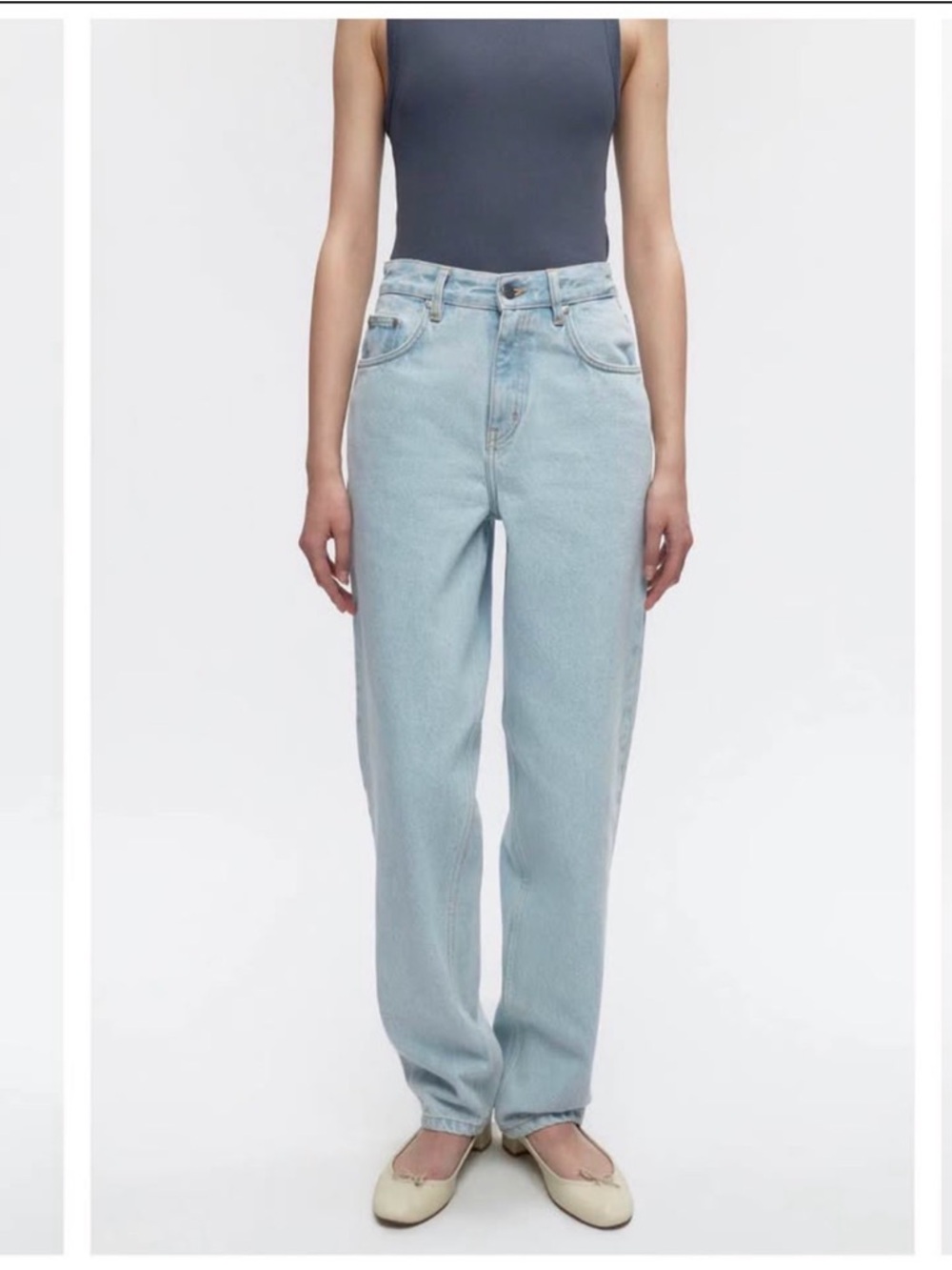 KOTN Light Blue High-Rise Straight Jeans - Women